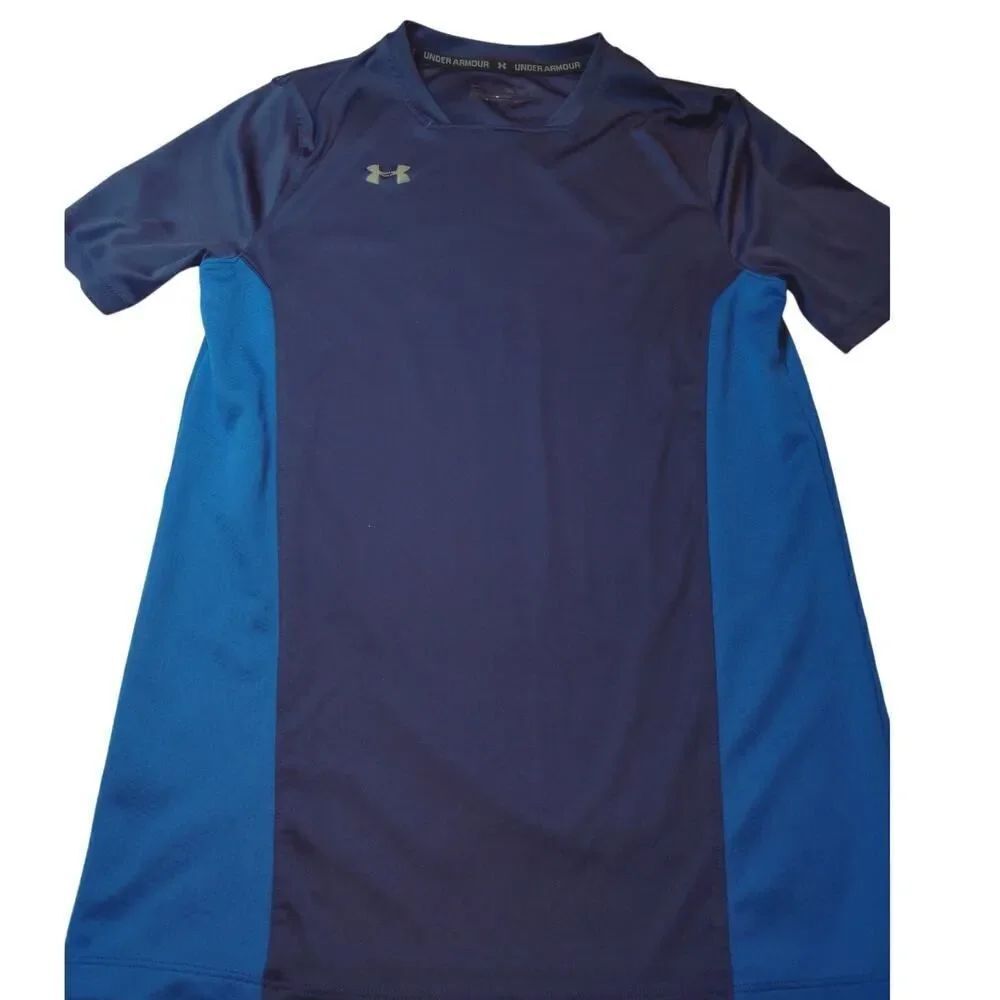 Under Armour HeatGear Boys Two-Tone Blue T-Shirt - YXL
